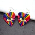 Rainbow Heart Evil Eye Acrylic Drop Earrings 2 Styles view 4