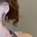 Leopard Fuzzy Oversized Hoop Geometric Statement Earrings view 3