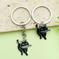 Black Cat Knife Metal Keychains, Split Ring And Lobster Clasp Styles view 3