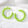 Matte Scalloped C-Shape Hoop Stud Earrings 11 Colors view 12