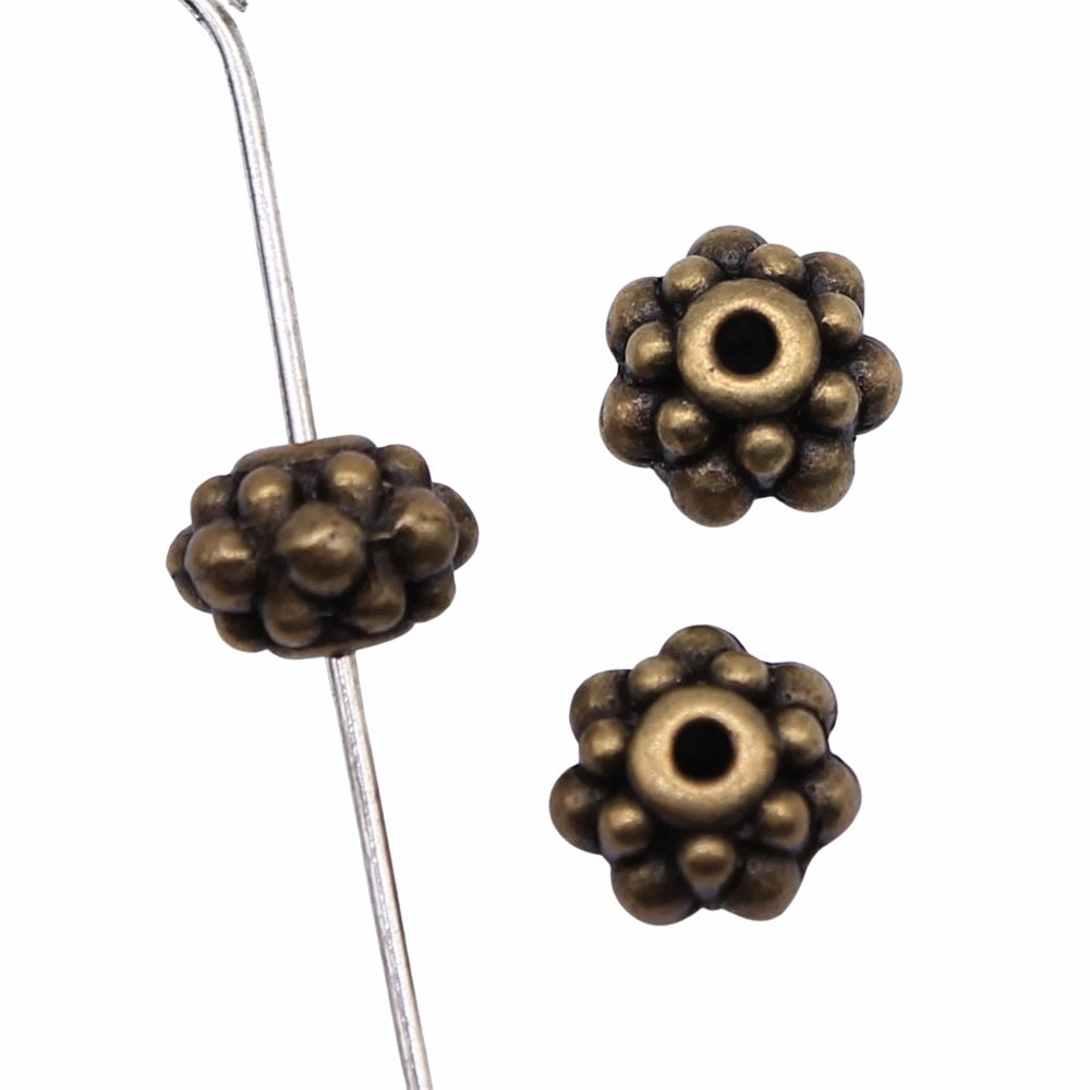 6x6x4mm 0.6g Multicolor Zinc Alloy Round Large Hole Spacer Beads for Bracelet Necklace Jewelry Making
