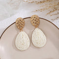 Six Color Woven Teardrop Gold Tone Dangle Earrings view 11