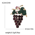 Crystal Grape Cluster Brooch with Green Leaves in Four Colors view 4