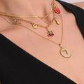 Fruit Charm and Round Heart Pendant Necklace Collection view 4
