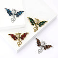 Enamel Rhinestone Western Dragon Brooch Green Brown Blue Red view 2