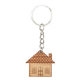 Wooden House Home Engraved Bamboo Keychain Four Designs view 8