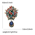 Crystal Bouquet Dangle Brooch With Faceted Crystals And Polished Metal Details view 8