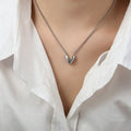 Smooth Heart Pendant Necklace And Matching Heart Hoop Earrings view 6