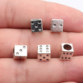 7.5x6.9x6.9mm 1.3g Antique Silver Tone Zinc Alloy Dice Large Hole Beads for DIY Bracelet Jewelry