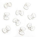 Enamel Double Bow Charms in Gold and Silver Tones, Six Colors view 11