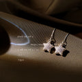 Gold Pave Crystal Star Drop Hook Earrings Mini Pair view 4