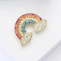 Small Rainbow Crystal Brooch with Cloud Ends for Jackets, Coats, and Scarves view 3