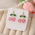 Heart and Cherry Glitter Look Hook Earrings in Five Styles view 8