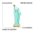 Statue Of Liberty Brooch In Metal With Turquoise Enamel And A Gold-Tone Torch view 6