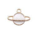 Ringed Planet Enamel Charms in Blue and White Colorways view 5