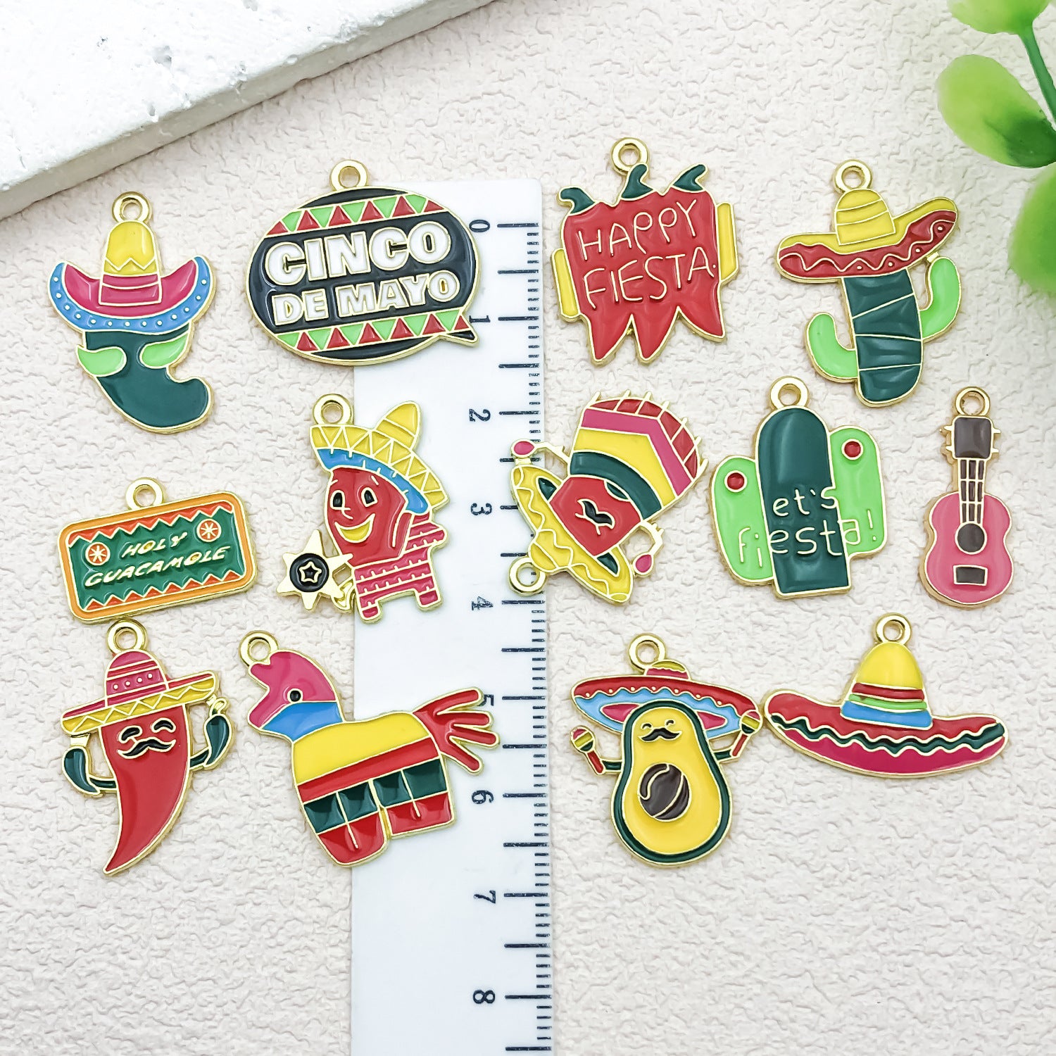 Enamel Zinc Alloy Cartoon Chili Pepper charm pendants for DIY bracelets necklaces keychains