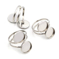 Double Bezel Adjustable Ring Blanks in Gold and Silver Tones view 6