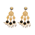 Heart Stud Earrings With Layered Metal Fringe Jewelry view 5