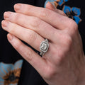 Silver Tone Cushion Halo Three Piece Pave Finger Ring Set view 3