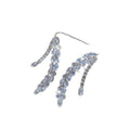 Silver Rhinestone Irregular Open Wrap Ring Marquise Cascade view 5