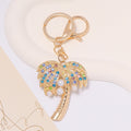 Rhinestone Palm Tree Keychain Pearl Coconut Metal Bag Charm view 6