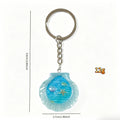 Blue Transparent Ocean Shell Split-Ring Keychains in Eight Marine Designs view 6