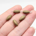 Ribbed Oval Spacer Beads in Two Antique Metal Finishes view 4