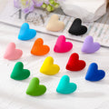 Colorful Matte Chunky Asymmetrical Heart Stud Earrings view 1