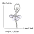 Crystal Ballerina Brooch in Gold or Silver Tone Finish view 4
