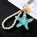 Pearl Loop Jelly Starfish Keychains in Pink Blue and Assorted Colors view 7