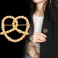 Gold Tone Heart Crystal Metal Brooch Pin for Jackets and Lapels view 3