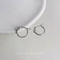 Silver Knot Small Huggie Hoop Earrings Latch Closure Metal view 3