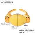 Oval Resin Open Rings Gold Steel Band Multicolor Stones view 6