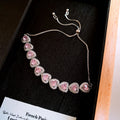 Twenty Six Mixed Pink Crystal Flower Butterfly Heart And Square Bracelets view 6