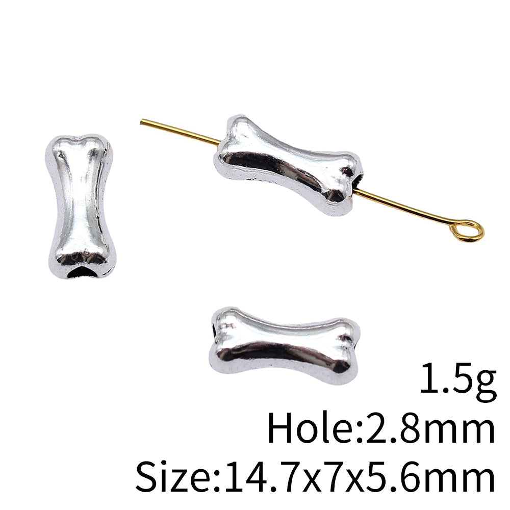 14.7x7x5.6mm 1.5g Multicolor Zinc Alloy Bone Loose Metal Beads for DIY Bracelet Necklace Jewelry Making