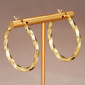 Gold Large Textured Hoop Earrings Five Styles Metal Alloy view 7