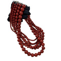 Red Glossy Round Bead Strand Necklace Five Size Options view 5