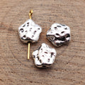 Hammered Five Point Star Flat Spacer Bead Metal Jewelry Making Component view 2