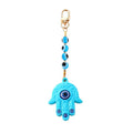 Large Acrylic Hamsa and Evil Eye Beaded Clip Keychains view 5
