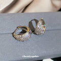 Silver Pave Teardrop Hoop Earrings With A Silver-Tone Finish view 1