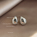 Polished Teardrop Dome Stud Earrings Silver and Gold view 4