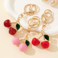 Enamel Cherry Charm Keychain In Red Dark Red And Pink view 4