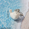Flocked White Seal Keychains Heart Clasp 4 Pose Styles view 6