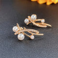 Pearl Branch Crystal Stud Earrings in Polished Metal view 3