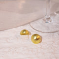 Matte Brushed Metal Ball Stud Earrings Gold Silver Two Sizes view 4