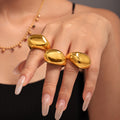 Chunky Polished Gold Dome Signet Ring Bold Smooth Band Sizes view 2