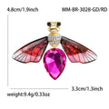 Crystal Bee Brooch in Metal with Translucent Wings and a Large Faceted Abdomen Stone view 7