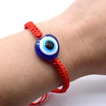Red Braided Cord Heart Blue Evil Eye Adjustable Bracelet view 3