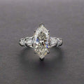 Marquise Clear Solitaire Trapezoid-Side Ring In Silver Tone view 1
