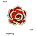 Crystal Camellia Rose Brooch in Black Purple White or Red view 5